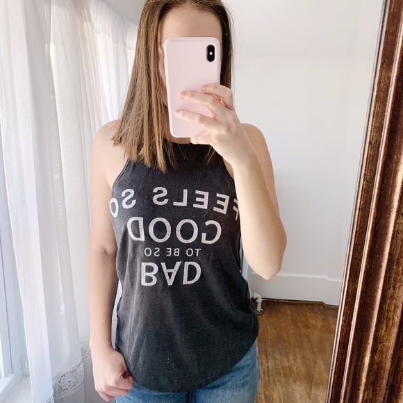 NWOT Forever 21 S Gray Good to be Bad Tank Top - Picture 1 of 7